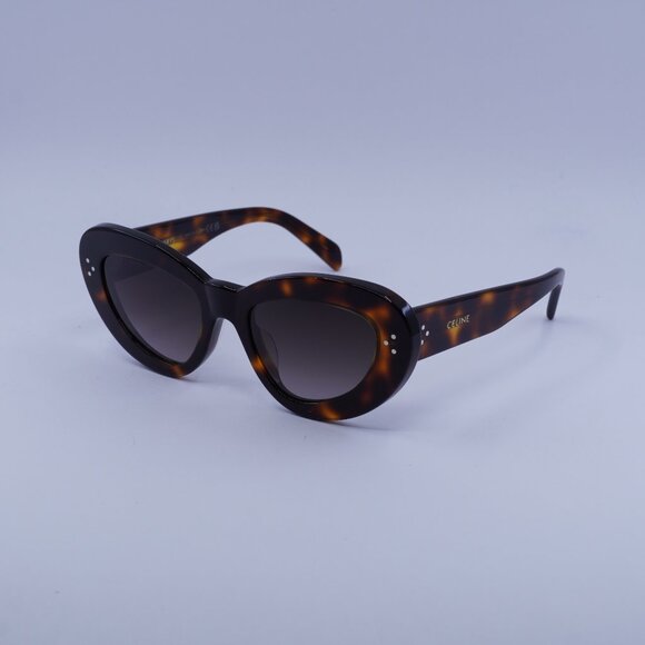 Celine CL40320U 52F Sunglasses Dark Havana Cat Eye Frame, Brown Lenses - Picture 1 of 10